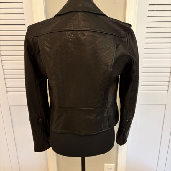 Banana Republic Black Lamb Leather Moto Jacket Small Pristine Condition - Picture 3 of 10